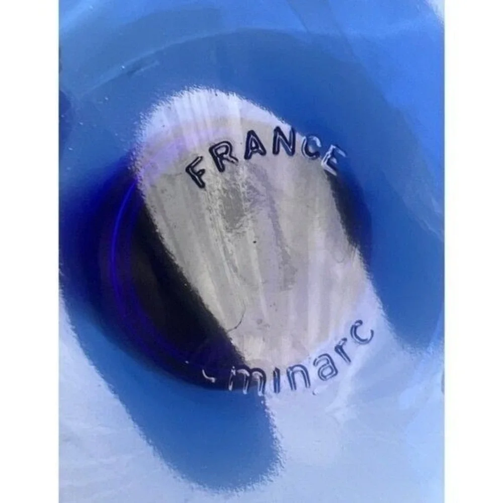 Luminarc France Cobalt Blue Crystal Goblets 3-6oz 3-8oz Barware Stemware 6‎